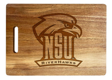 Load image into Gallery viewer, Northeastern State University Riverhawks Classic Acacia Wood Cutting Board - Small Corner Logo
