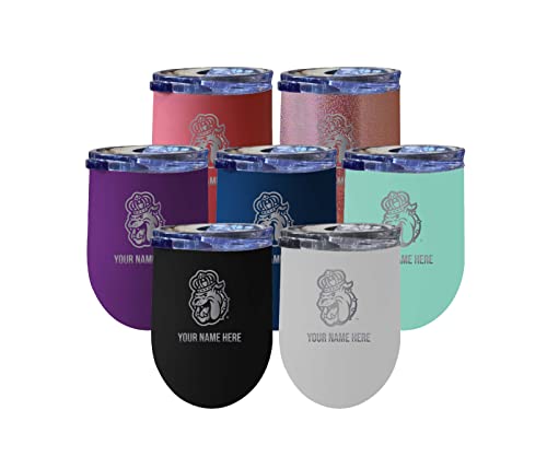 Custom James Madison Dukes NCAA Etched Wine Tumbler - 12oz Personalized Stainless Steel Insulated Cup