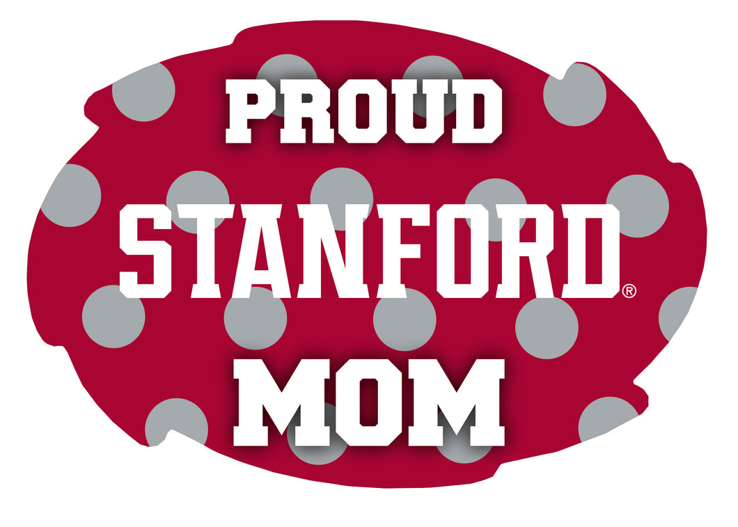 Stanford University 5x6-Inch Swirl Shape Proud Mom NCAA - Durable School Spirit Vinyl Decal Perfect Gift for Mom