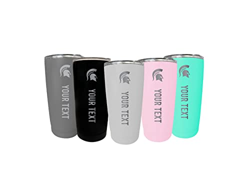 Custom Michigan State Spartans 16 oz Etched Insulated Stainless Steel Tumbler with Engraved Name Choice of Color