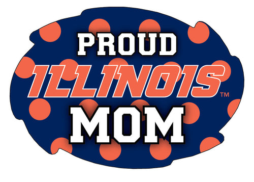 Illinois Fighting Illini 5x6-Inch Swirl Shape Proud Mom NCAA - Durable School Spirit Vinyl Decal Perfect Gift for Mom