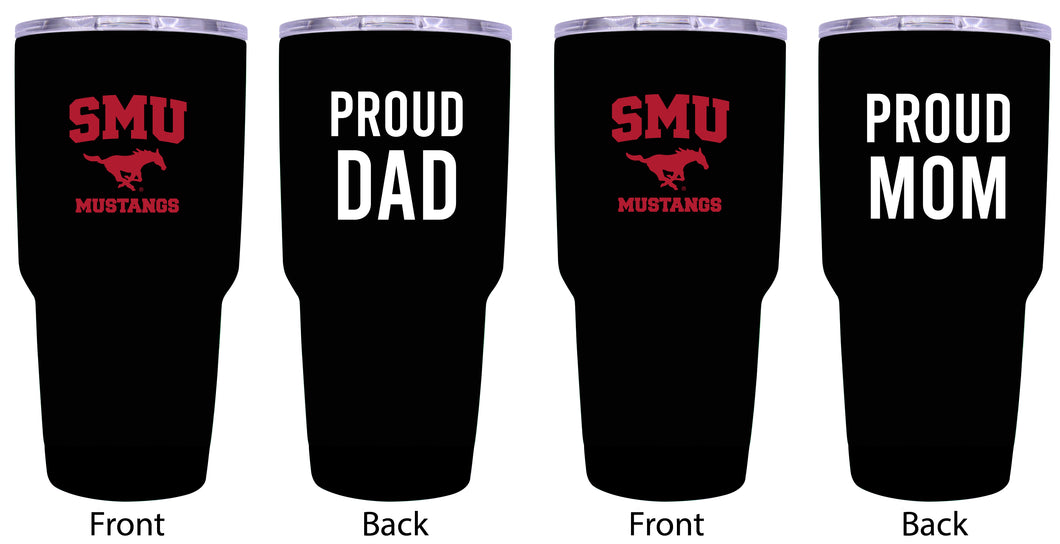 Southern Methodist University Proud Parent 24 oz Insulated Tumblers Set - Black, Mom & Dad Edition