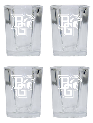 Bowling Green Falcons NCAA Collector's Edition 2oz Square Shot Glass - Laser Etched Logo 4-Pack