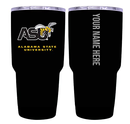 Custom Alabama State University Black Insulated Tumbler - 24oz Engraved Stainless Steel Travel Mug