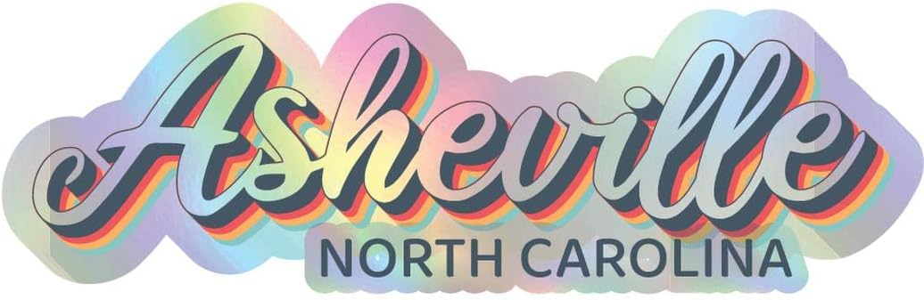 Asheville North Carolina Holographic Beach Souvenir Vinyl Decal Sticker