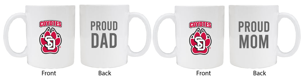 South Dakota Coyotes Proud Mom And Dad White Ceramic Coffee Mug 2 pack (White)