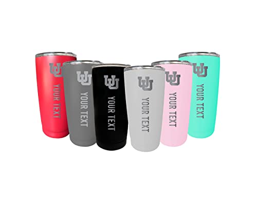 Custom Utah Utes 16 oz Etched Insulated Stainless Steel Tumbler with Engraved Name Choice of Color