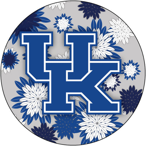 Kentucky Wildcats Round 4-Inch NCAA Floral Love Vinyl Sticker - Blossoming School Spirit Decal