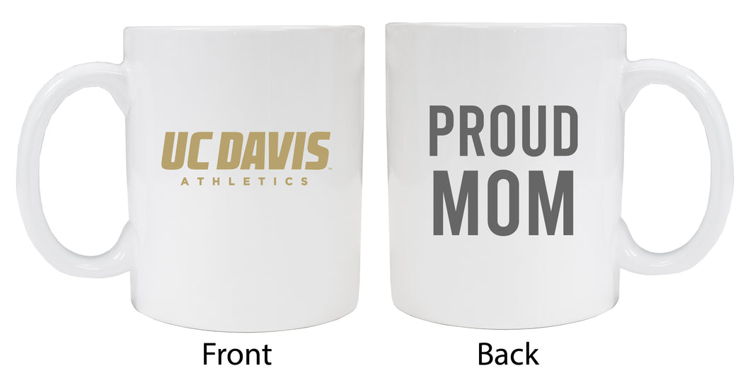 UC Davis Aggies Proud Mom Ceramic Coffee Mug - White (2 Pack)