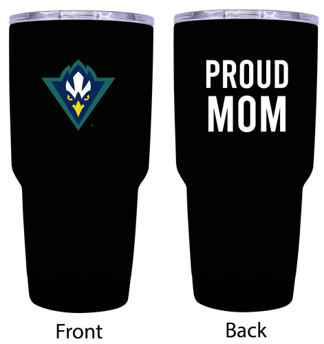 North Carolina Wilmington Seahawks Proud Mom 24 oz Insulated Stainless Steel Tumbler - Black