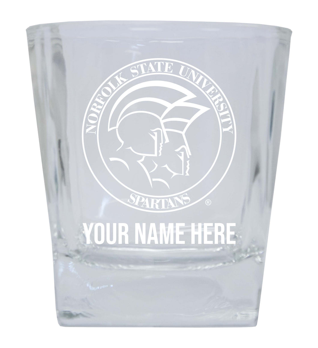 Norfolk State University NCAA Spirit Elegance - 5 ozPersonalized With Custom Name Etched Shooter Glass Tumbler 2-Pack