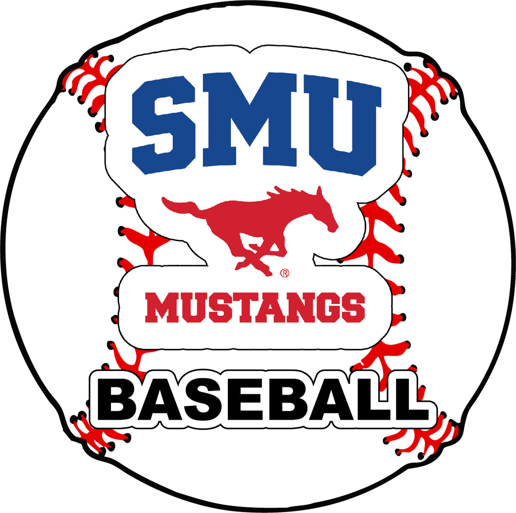 Southern Methodist University 4-Inch Round Baseball NCAA Passion Vinyl Decal Sticker