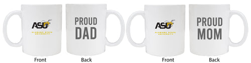 Alabama State University Proud Mom And Dad White Ceramic Coffee Mug 2 pack (White)