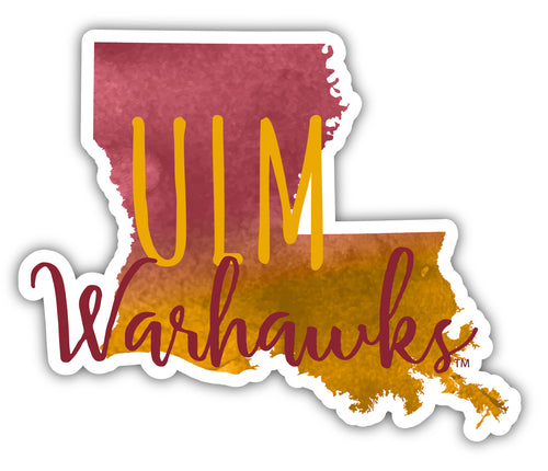 University of Louisiana Monroe 2-Inch on one of its sides Watercolor Design NCAA Durable School Spirit Vinyl Decal Sticker