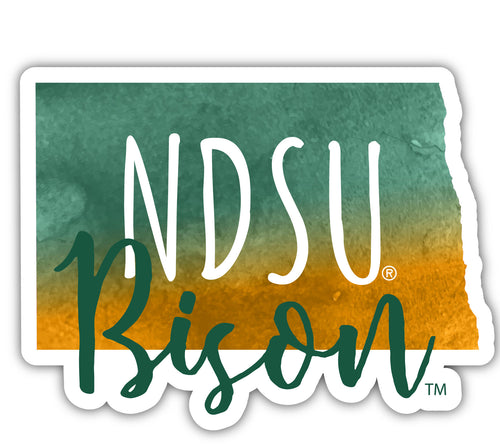 North Dakota State Bison 2-Inch on one of its sides Watercolor Design NCAA Durable School Spirit Vinyl Decal Sticker