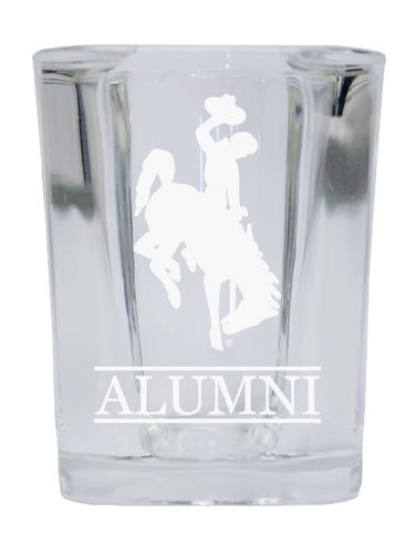 NCAA University of Wyoming Alumni 2oz Laser Etched Square Shot Glass 