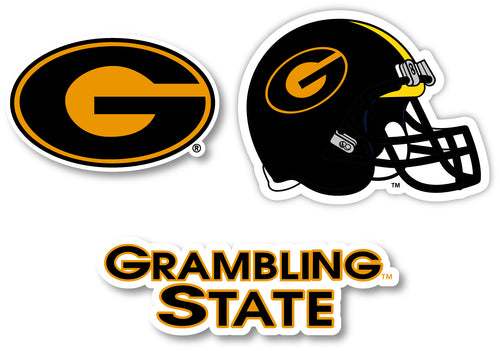 Grambling State Tigers 3 Pack 4-Inch Each NCAA Durable School Spirit Vinyl Decal Sticker