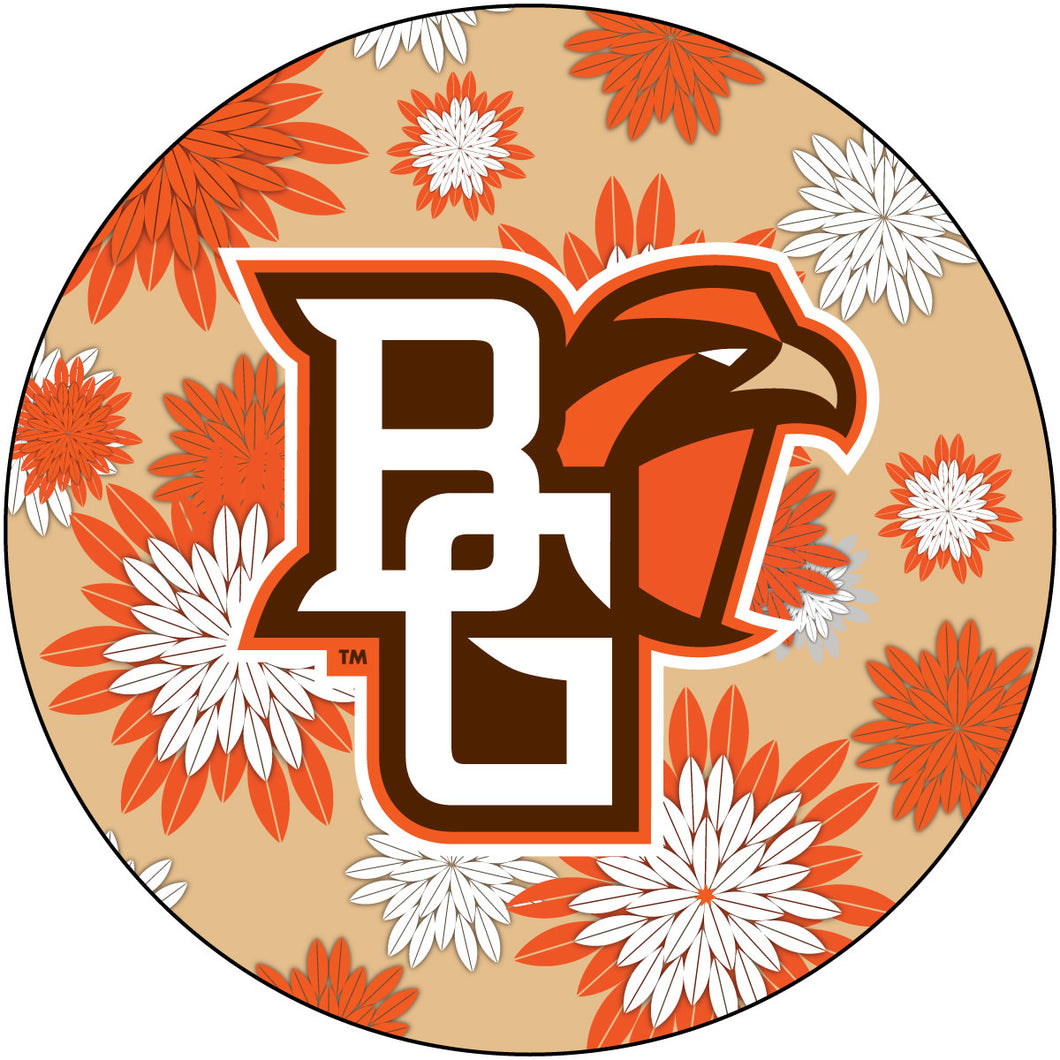 Bowling Green Falcons Round 4-Inch NCAA Floral Love Vinyl Sticker - Blossoming School Spirit Decal