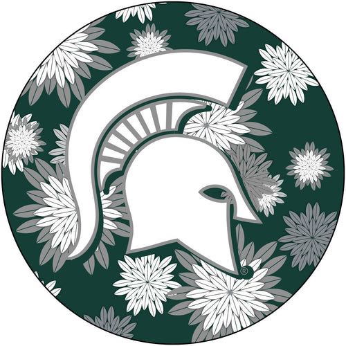 Michigan State Spartans Round 4-Inch NCAA Floral Love Vinyl Sticker - Blossoming School Spirit Decal