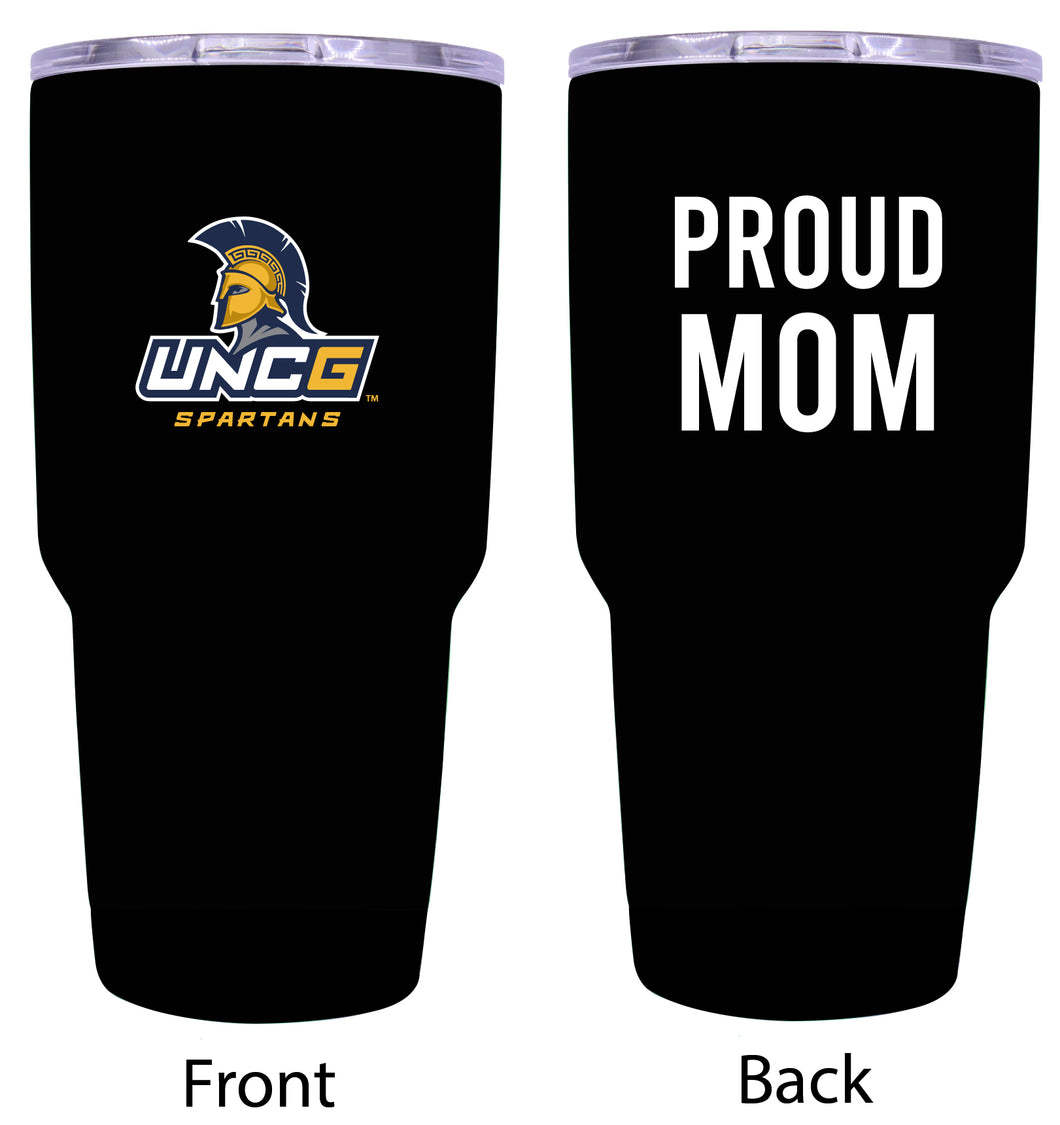 North Carolina Greensboro Spartans Proud Mom 24 oz Insulated Stainless Steel Tumbler - Black