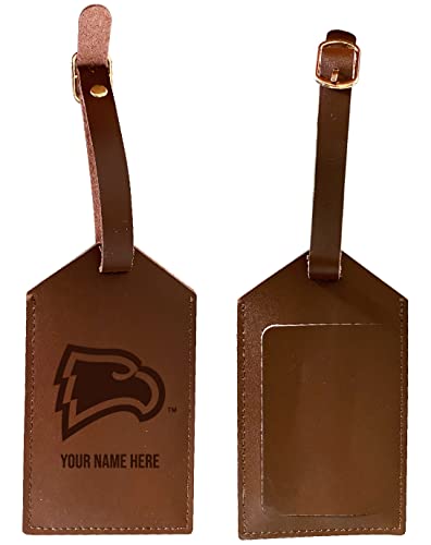 Winthrop University Premium Leather Luggage Tag - Laser-Engraved Custom Name Option