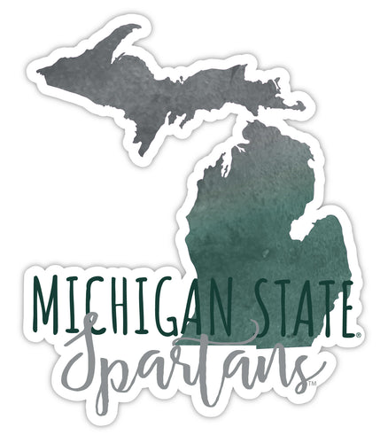 Michigan State Spartans 2-Inch on one of its sides Watercolor Design NCAA Durable School Spirit Vinyl Decal Sticker