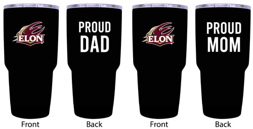 Elon University Proud Parent 24 oz Insulated Tumblers Set - Black, Mom & Dad Edition