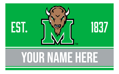 Personalized Customizable Marshall Thundering Herd Wood Sign with Frame Custom Name