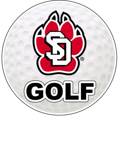 South Dakota Coyotes 4-Inch Round Golf NCAA Fairway Fervor Vinyl Decal Sticker