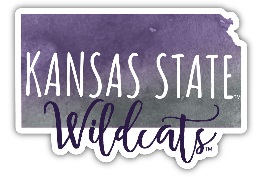 Kansas State Wildcats 2-Inch on one of its sides Watercolor Design NCAA Durable School Spirit Vinyl Decal Sticker