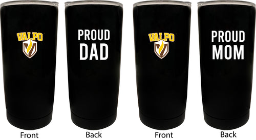 Valparaiso University NCAA Insulated Tumbler - 16oz Stainless Steel Travel Mug Proud Mom and Dad Design Black