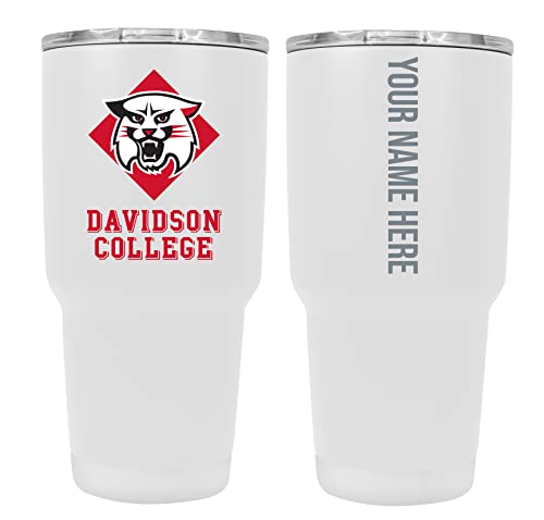 Custom Davidson College White Insulated Tumbler - 24oz Engraved Stainless Steel Travel Mug