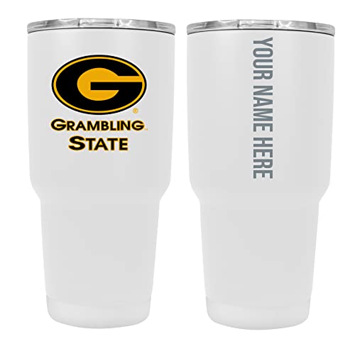 Custom Grambling State Tigers White Insulated Tumbler - 24oz Engraved Stainless Steel Travel Mug