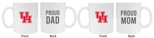 University of Houston Proud Mom And Dad White Ceramic Coffee Mug 2 pack (White)