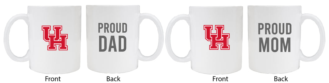 University of Houston Proud Mom And Dad White Ceramic Coffee Mug 2 pack (White)