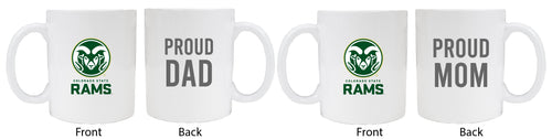 Colorado State Rams Proud Mom And Dad White Ceramic Coffee Mug 2 pack (White)