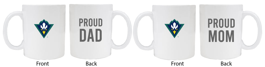 North Carolina Wilmington Seahawks Proud Mom And Dad White Ceramic Coffee Mug 2 pack (White)