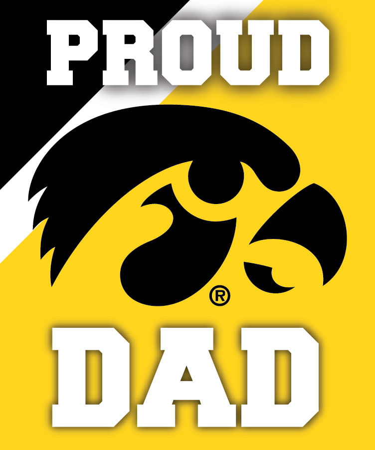 Iowa Hawkeyes 5x6-Inch Proud Dad NCAA - Durable School Spirit Vinyl Decal Perfect Gift for Dad