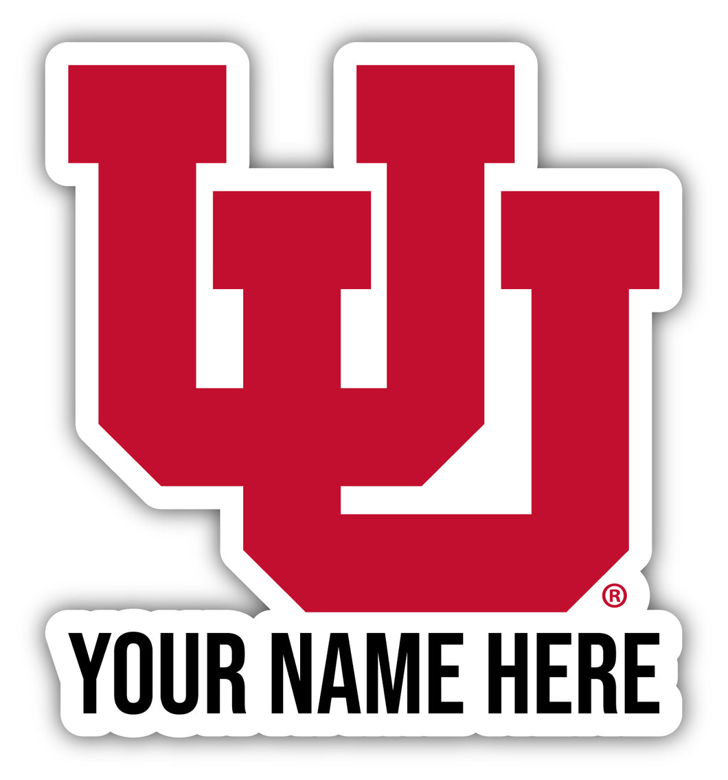 Utah Utes 9x14-Inch Mascot Logo NCAA Custom Name Vinyl Sticker - Personalize with Name