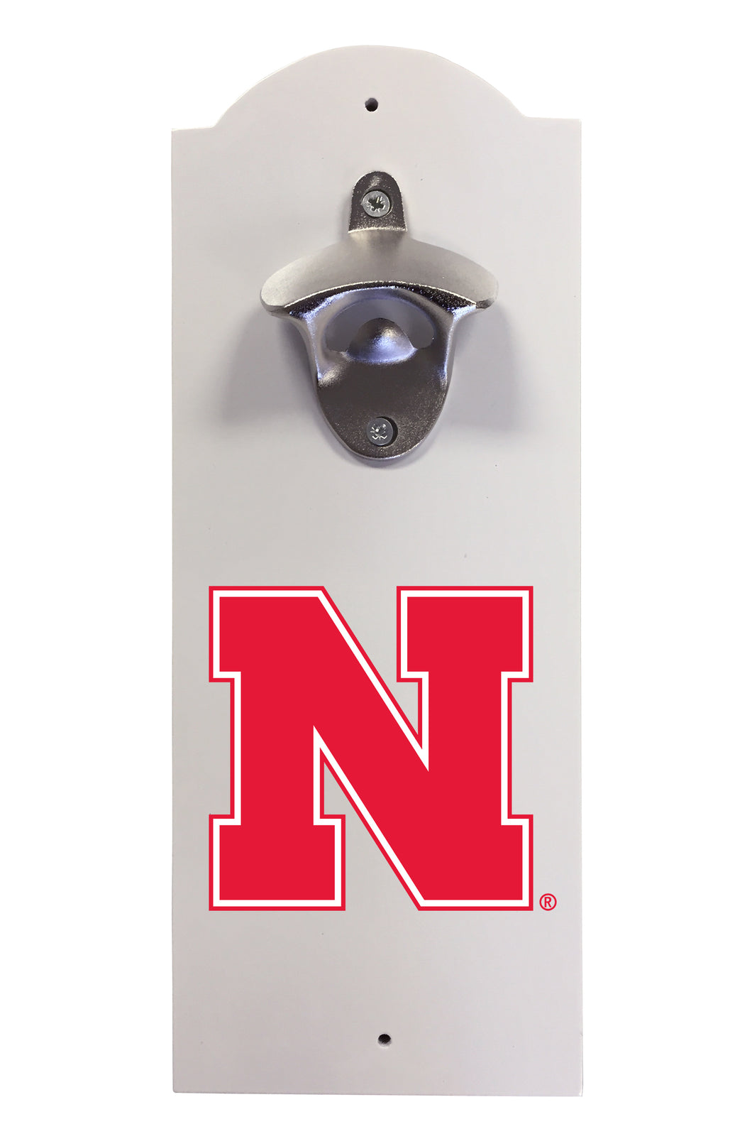 Nebraska Cornhuskers Wall-Mounted Bottle Opener – Sturdy Metal with Decorative Wood Base for Home Bars, Rec Rooms & Fan Caves