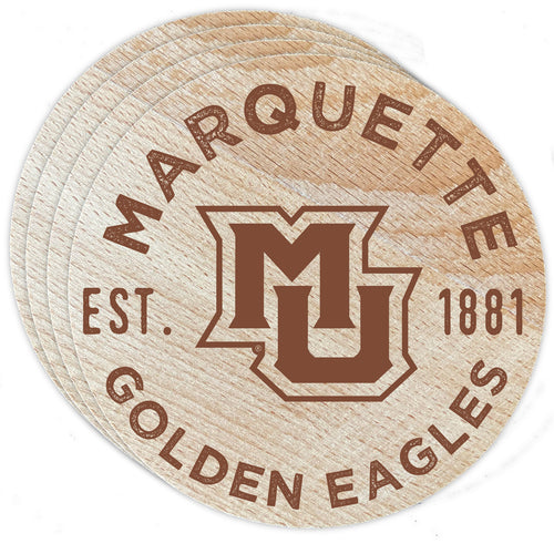 Marquette Golden Eagles Officially Licensed Wood Coasters (4-Pack) - Laser Engraved, Never Fade Design