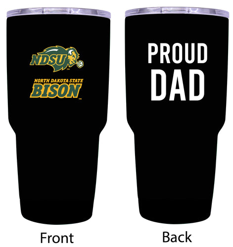 North Dakota State Bison Proud Dad 24 oz Insulated Stainless Steel Tumbler Black