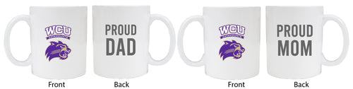 Western Carolina University Proud Mom And Dad White Ceramic Coffee Mug 2 pack (White)