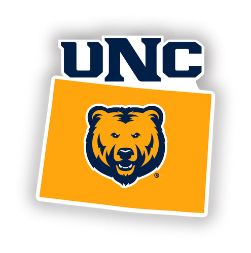 Northern Colorado Bears 4-Inch State Shape NCAA Vinyl Decal Sticker for Fans, Students, and Alumni