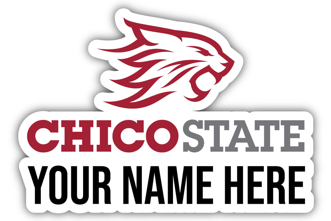 California State University, Chico 9x14-Inch Mascot Logo NCAA Custom Name Vinyl Sticker - Personalize with Name