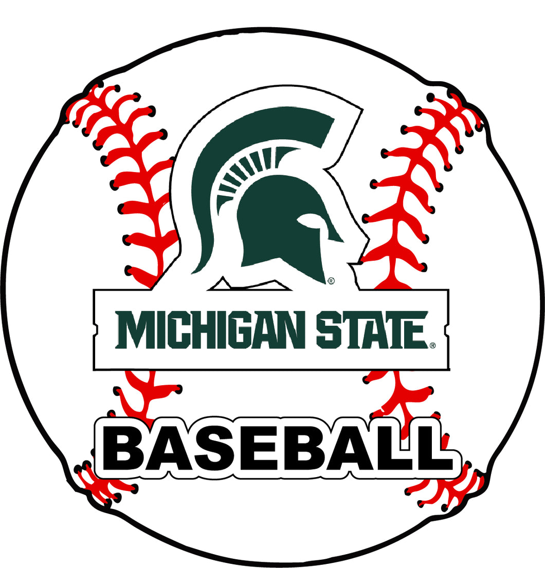 Michigan State Spartans 4-Inch Round Baseball NCAA Passion Vinyl Decal Sticker