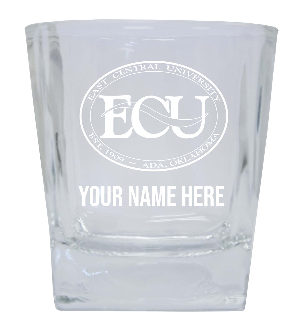 East Central University Tigers NCAA Spirit Elegance - 5 ozPersonalized With Custom Name Etched Shooter Glass Tumbler