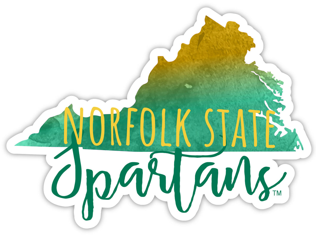 Norfolk State University 2-Inch on one of its sides Watercolor Design NCAA Durable School Spirit Vinyl Decal Sticker