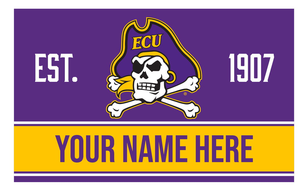 Personalized Customizable East Carolina Pirates Wood Sign with Frame Custom Name