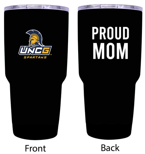 North Carolina Greensboro Spartans Proud Mom 24 oz Insulated Stainless Steel Tumbler - Black